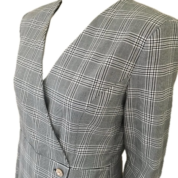 🖤 Zara Gray Plaid Mini Dress Blazer Style | Size XL | runs small - Picture 7 of 11